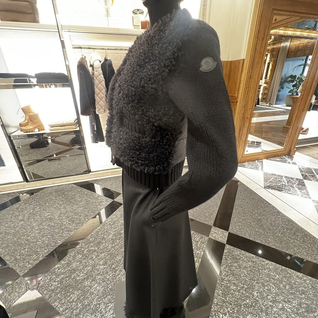 Moncler Padded Wool & Teddy Cardigan