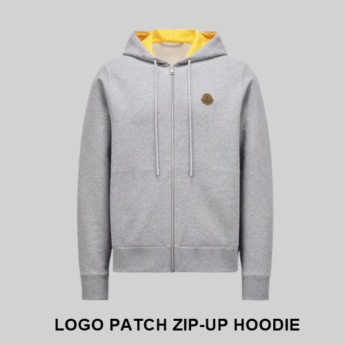 Moncler Logo Patch Zip-Up Hoodie